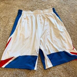 Jordan Basketball Men's White and Blue Basketball Shorts